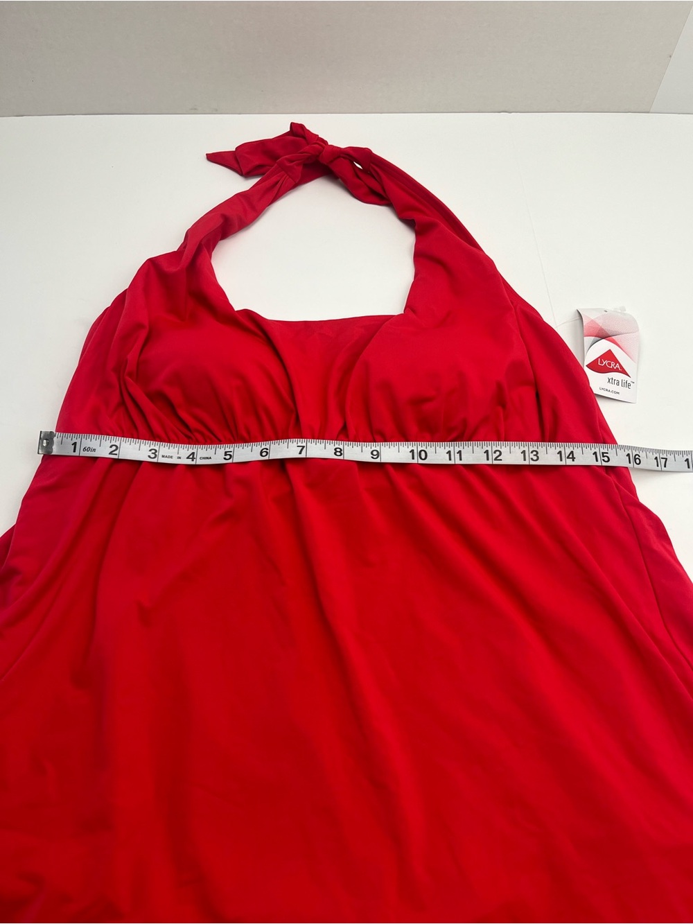 Lands’ End Red Halter Swimdress Womens Size Large US 14 - 16 One Piece NEW - Picture 4 of 12